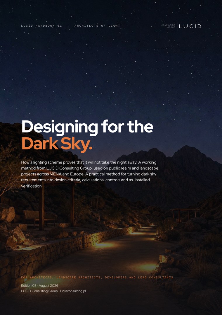 Cover of LUCID Handbook 01, Designing for the Dark Sky